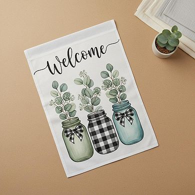 Eucalyptus Mason Jar Spring Summer House Flag Double Sided Durable Polyester Welcome Yard Outdoor