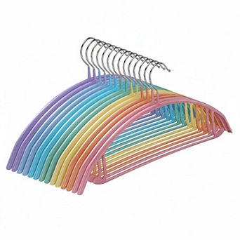 14 Pack Non Slip Heavy Duty Clothes Hangers 16.5" Metal PVC Coating No Shoulder Bump for Sweaters