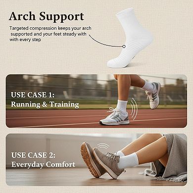 Running Ankle Socks 6 Pairs Arch Support Breathable Moisture Wicking Athletic