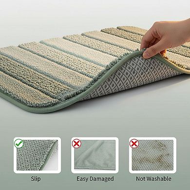 2 Ombre Chenille Bathroom Rugs Set Non-slip Ultra Soft Washable Shaggy Absorbent Bath Mats