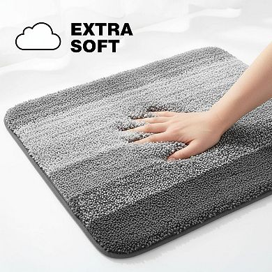 2 Piece Bathroom Rug Set Soft Absorbent Microfiber Non Slip Machine Wash Plush Shaggy TP Backing