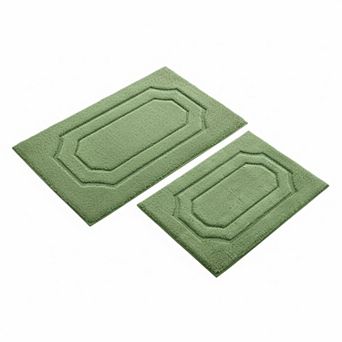 2 pc Bathroom Rug Set Extra Soft Absorbent Microfiber Non Slip Plush Bath Mats
