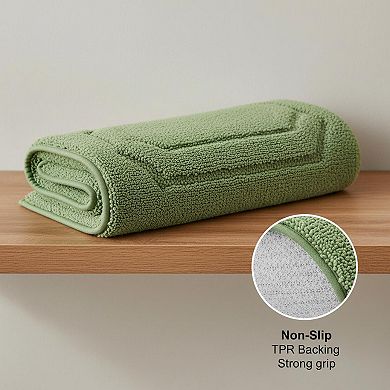 2 Piece Bathroom Rug Set Extra Soft Absorbent Microfiber Non Slip Plush Bath Mats