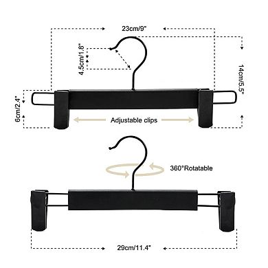 10 Pack Space-Saving Clothes Hangers Adjustable Clips, 360° Swivel Hook, Multifunctional Pants
