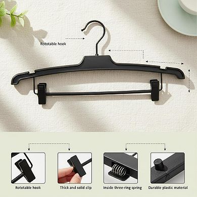 10 Pack Space-Saving Clothes Hangers Adjustable Clips, 360° Swivel Hook, Multifunctional Pants