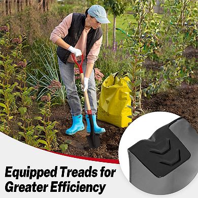 45 Inch Heavy Duty D Handle Garden Spade Shovel For Digging Trenching