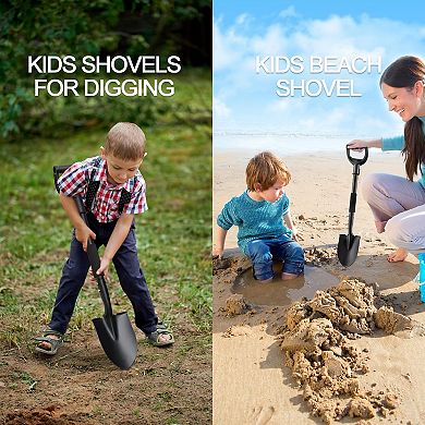 31 Inch Heavy Duty Garden Shovel Curved D Handle Portable Camping Beach Spade
