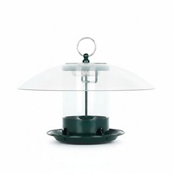 Metal Bird Feeder Outdoor Hanging 12" Dome 360 Degree Feeding Tray Weather Resistant