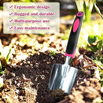 Heavy Duty Manganese Steel Garden Trowel Rust Resistant Comfort Grip Portable