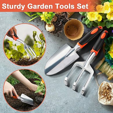 2 Pack Heavy Duty Gardening Tools Shovel Rake Claw Ergonomic Handle For Digging Weeding