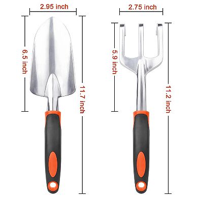 2 Pack Heavy Duty Gardening Tools Shovel Rake Claw Ergonomic Handle For Digging Weeding