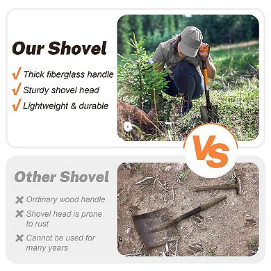 28 Inch Multi Use D Handle Garden Shovel For Gardening Beach And Snow
