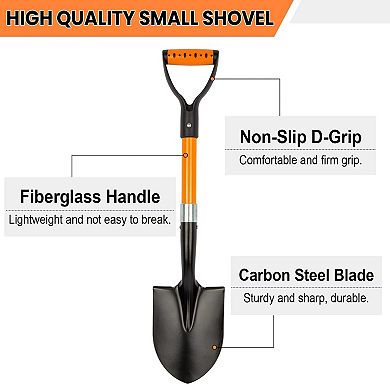 28 Inch Multi Use D Handle Garden Shovel For Gardening Beach And Snow