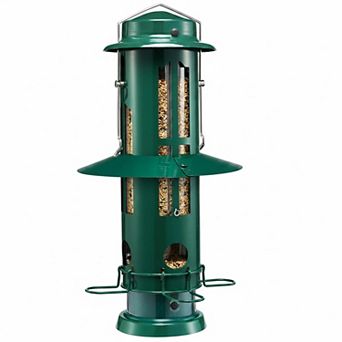 Squirrel Proof Bird Feeder Weight Activated Metal Hanging 3lb Capacity