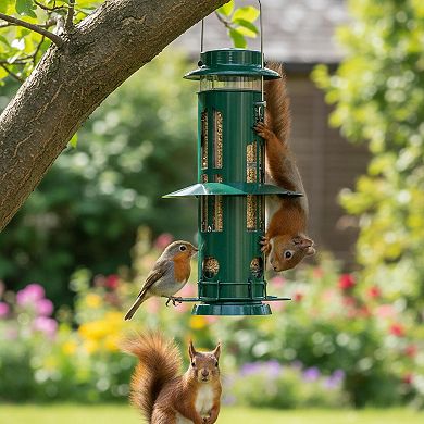 Squirrel Proof Bird Feeder Weight Activated Metal Hanging 3lb Capacity