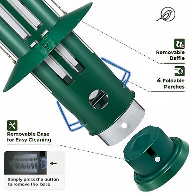 Squirrel Proof Bird Feeder Weight Activated Metal Hanging 3lb Capacity