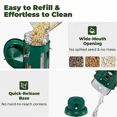 Squirrel Proof Bird Feeder Weight Activated Metal Hanging 3lb Capacity
