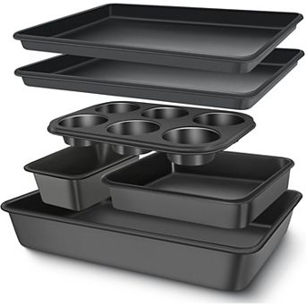 Baking Pans Set, Nonstick Bakeware Sets, Oven Pans for Cooking, 6 pc Baking Sheets Set