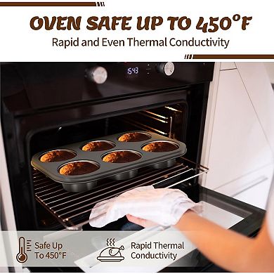 Baking Pans Set, Nonstick Bakeware Sets, Oven Pans for Cooking, 6 Pieces Baking Sheets Set