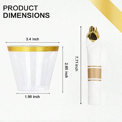 Premium Disposable Dinnerware Set for 50 Guests
