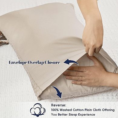 Cotton Waffle Pillow Shams Standard Size, 2 Pack 20" x 26" Soft Skin-Friendly Pillowcases,No Filling