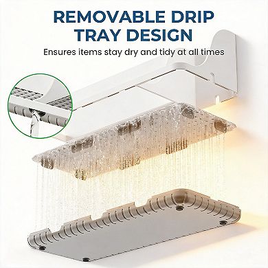 Bathroom Counter Organizer Toothbrush Holder with 3 Qtip Holders Drainage Quick Drying Removable