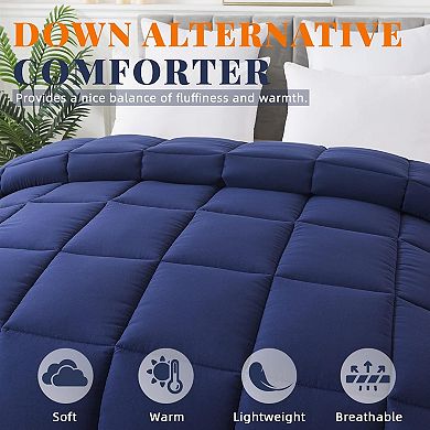 Down Alternative Comforter (Full) - All Season Soft Quilted Full Size Bed Comforter - Duvet Insert