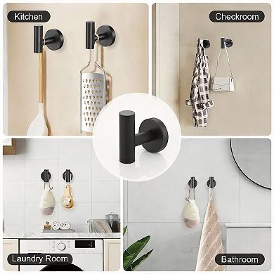5-Piece Bathroom Hardware Set Stainless Steel Wall-Mounted with Smiley Face Rings
