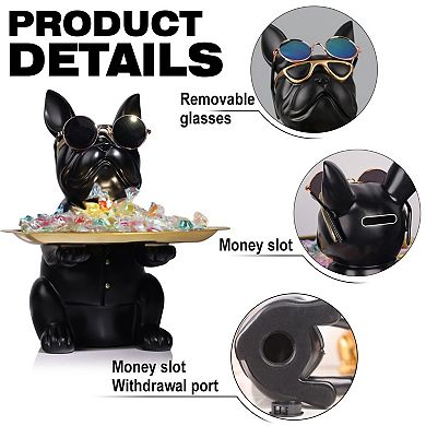Resin Bulldog Decor, Storage Organizer and Piggy Bank
