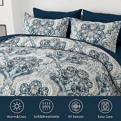 Boho Paisley Comforter Set 7pc Soft Microfiber Breathable Fade Resistant