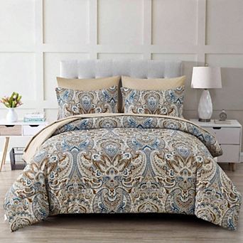 Boho Paisley Comforter Set 7 pc Soft Microfiber Breathable Fade Resistant