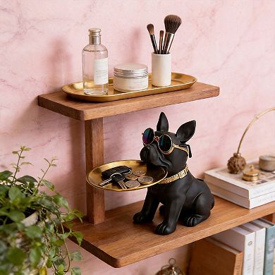Black bulldog tray, home and office decor