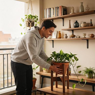 Solid Acacia Adjustable Plant Stand