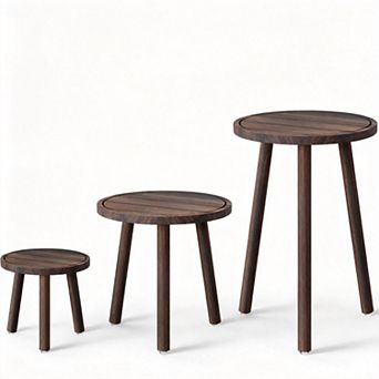 3-Pack Tall Wooden Single Plant Stand