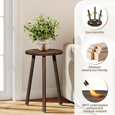 3-Pack Tall Wooden Single Plant Stand