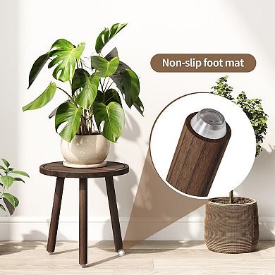 3-Pack Tall Wooden Single Plant Stand