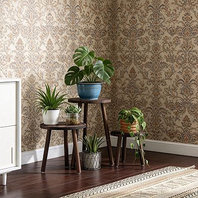 3-Pack Tall Wooden Single Plant Stand