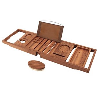 Premium Teak Bathtub Tray, Adjustable, Luxury Spa Gift