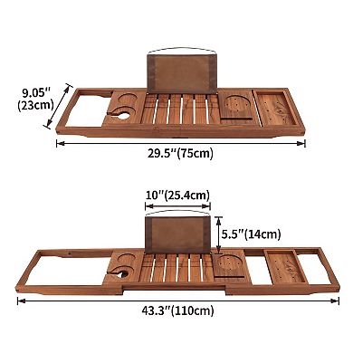 Premium Teak Bathtub Tray, Adjustable, Luxury Spa Gift