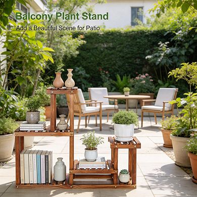 Pine Wood Multi-Tier Plant Stand