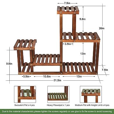 Pine Wood Multi-Tier Plant Stand