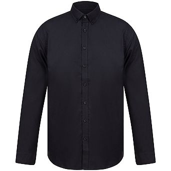 Henbury Mens Modern Long Sleeve Slim Fit Oxford Shirt
