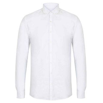 Henbury Mens Modern Long Sleeve Slim Fit Oxford Shirt