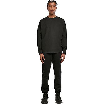 Build Your Brand Mens Cut-On Oversized Long-Sleeved T-Shirt