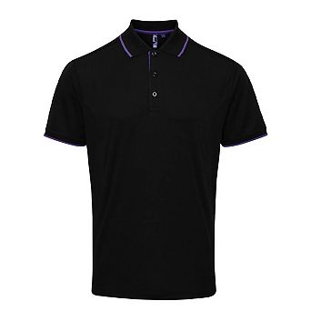 Premier Mens Coolchecker Contrast Pique Polo Shirt