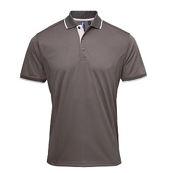 Premier Mens Coolchecker Contrast Pique Polo Shirt