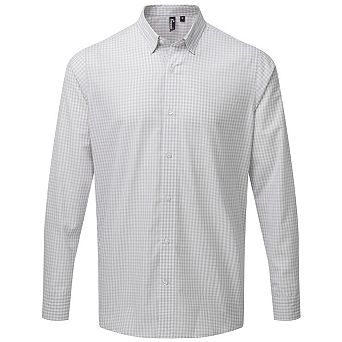 Premier Mens Maxton Checked Long-Sleeved Shirt