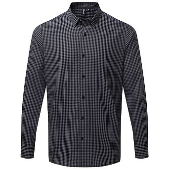 Premier Mens Maxton Checked Long-Sleeved Shirt