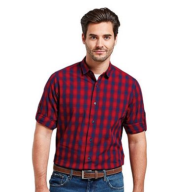 Premier Mens Mulligan Checked Cotton Long-Sleeved Shirt