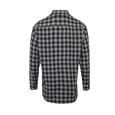 Premier Mens Mulligan Checked Cotton Long-Sleeved Shirt